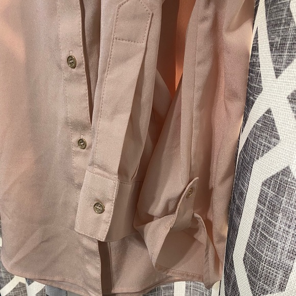 Calvin Klein blush button down with gold buttons and accents - Picture 5 of 6